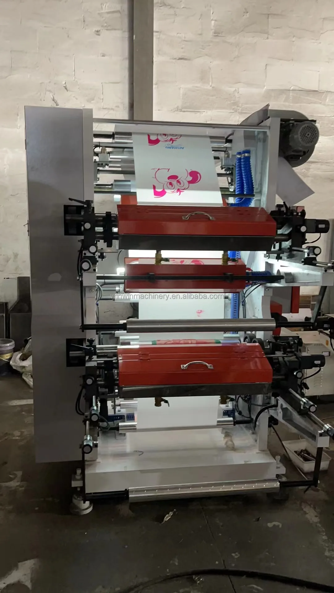 High Quality Two Color Flexographic Flexo Printer Machine for One Two Color Plastic Film Roll-to-Roll Printing