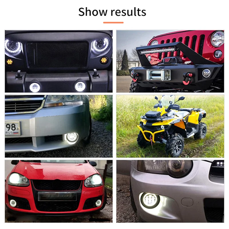 New arrival car front bumper driving fog lights halo DRL 4inch 30w Round led headlight for JEEP JK motorcycle