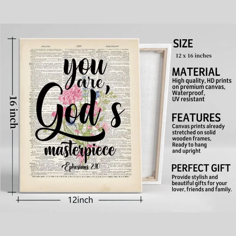 Modern Inspirational Wall Art Decor Flower Pictures Canvas Prints Christian Religious Painting for Living Room Office bedroom