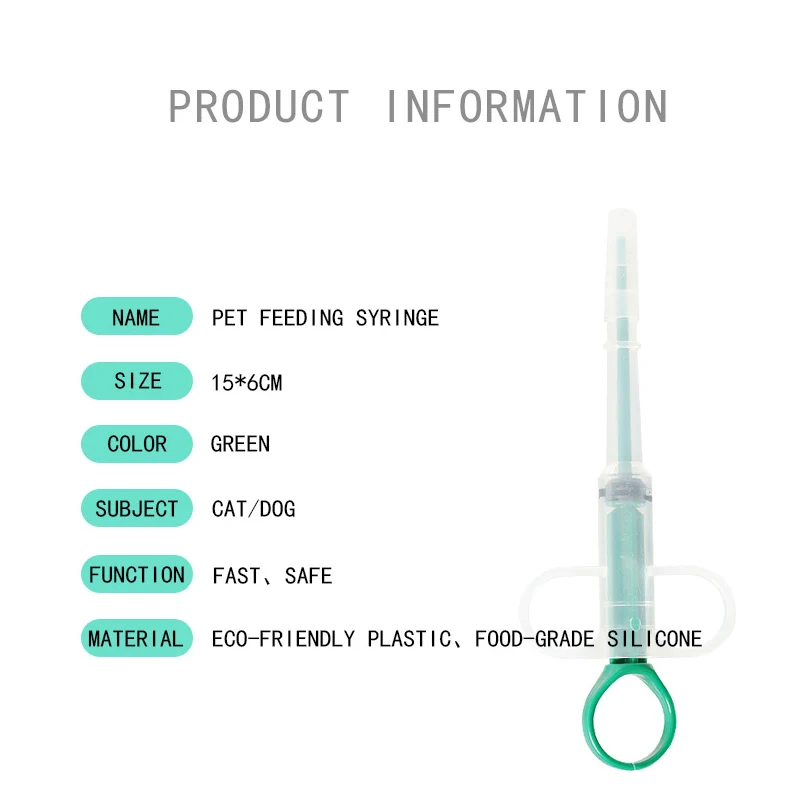 
Kimpets Factory Direct Sale Medicine Syringe Nursing Kit Pusher Milk Injector For Pet 