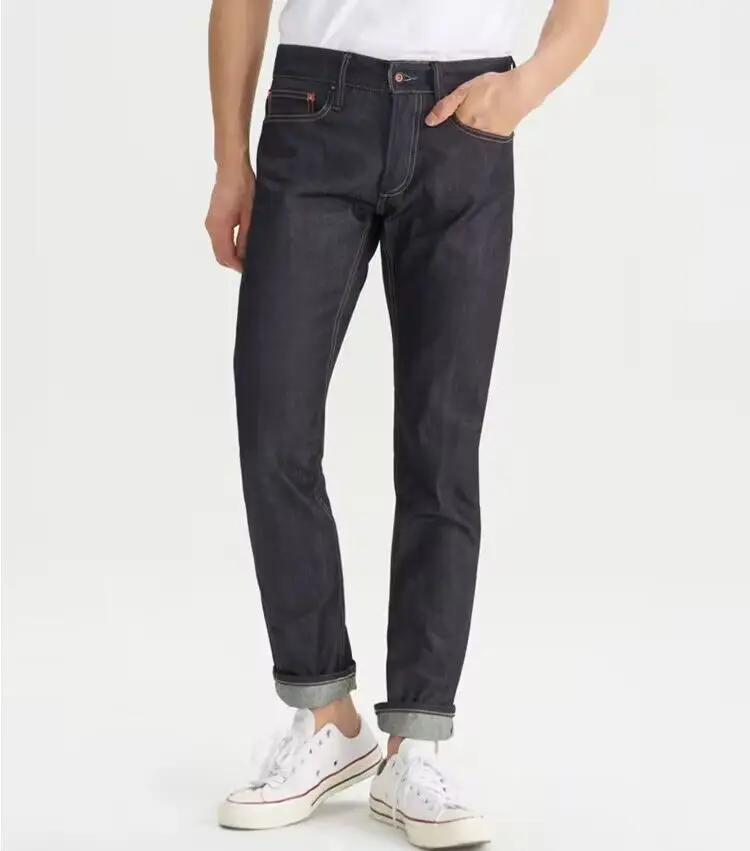 100% Cotton Raw Denim Selvedge Jeans for Men