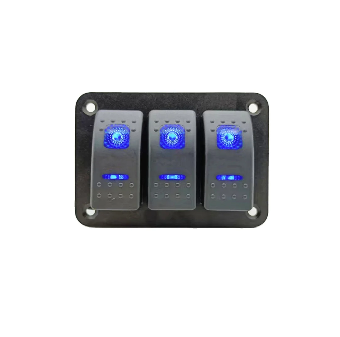 RV Boat Panel Switch 3 Gang Panel Switch 5P for Boat Refitted Vehicle RV SUV ATV