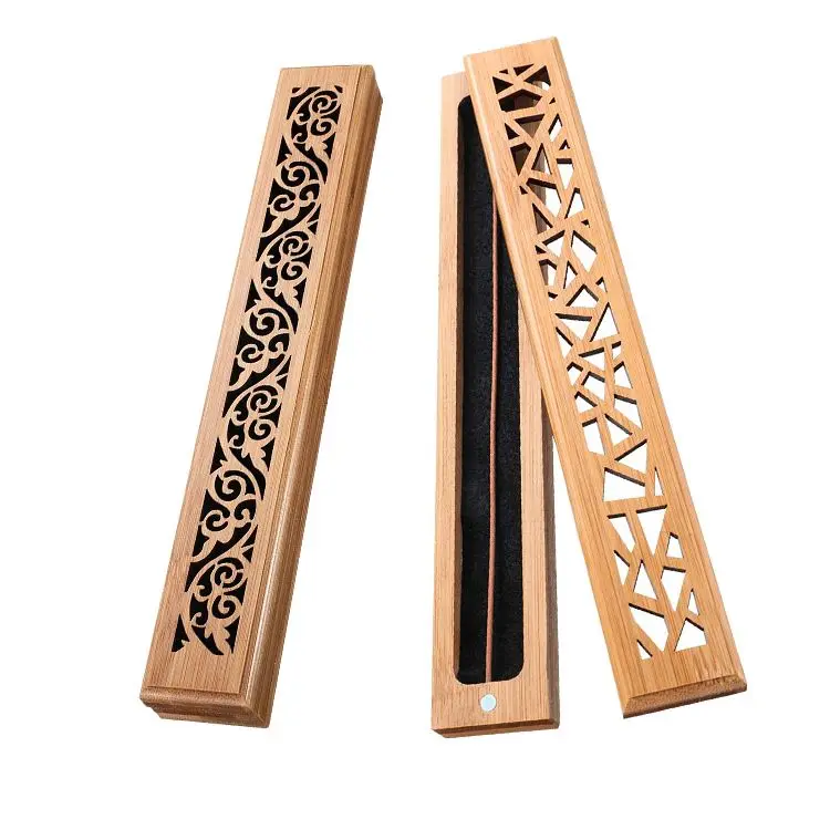 Wholesale custom wooden aroma stick holder incense box burner incense gift box
