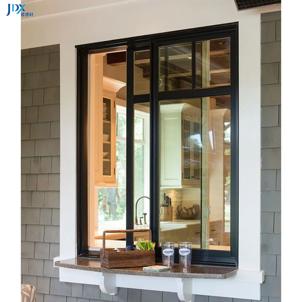 Aluminium Glass Slide Up Sliding Windows Soundproof Upvc Slide Window For Home To The Balcony