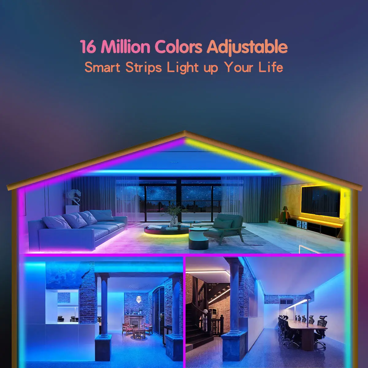 Fashion Smart Wifi Bluetooth LED Light Strip12V 24V 5M 10M RGB Outdoor Flexible 5050 SMD RGB LED Strip Lights