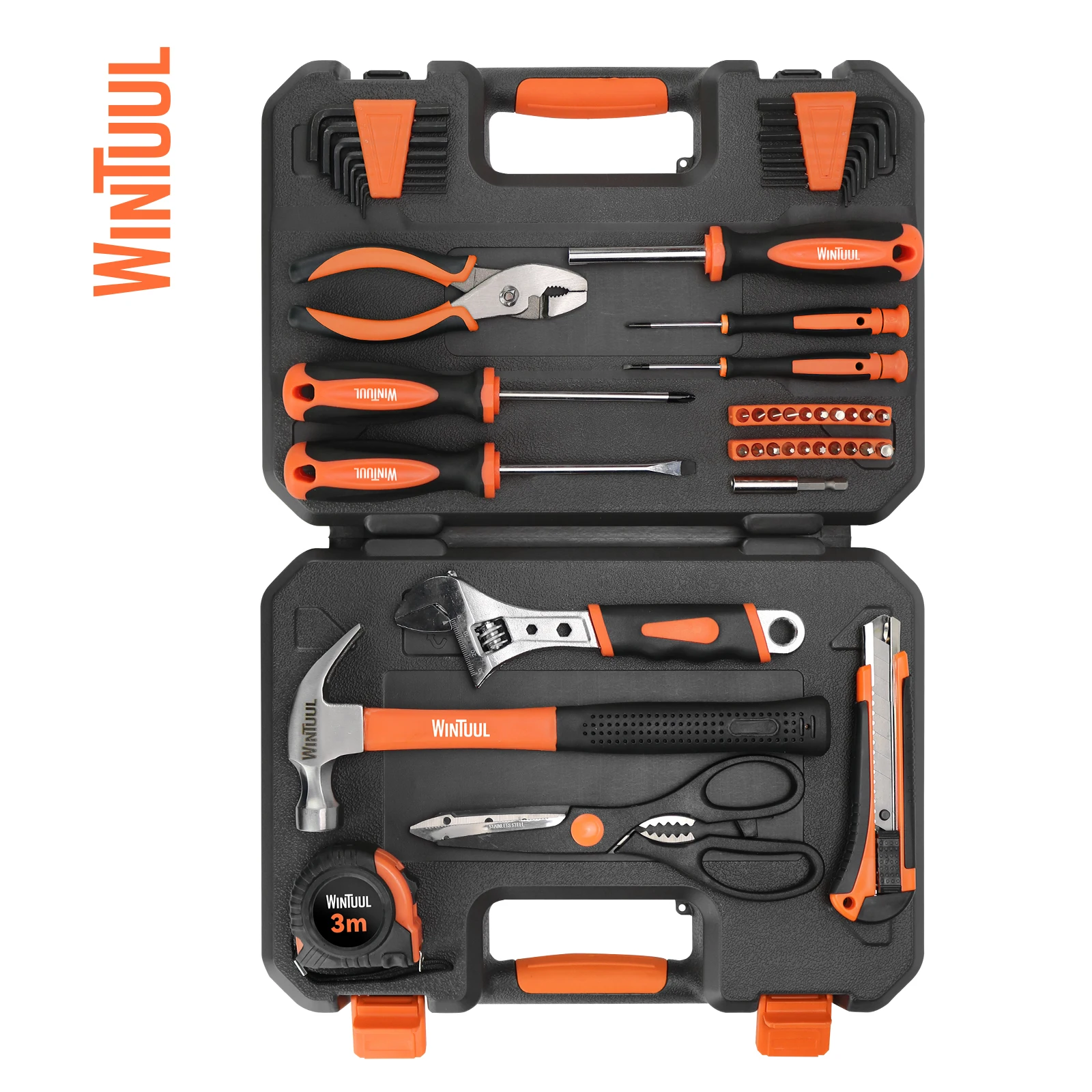 Professional 48pcs Vde CRV Socket Set Including Screwdriver Wrench Hammer Hardware Hand Tools  Household Repairs Packaged Case