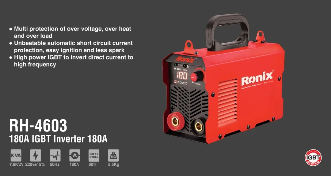 Ronix in Stock RH-4603 180A Professional Manufacturer Power Tools Inverter Welder Machine Welding Portable Generators