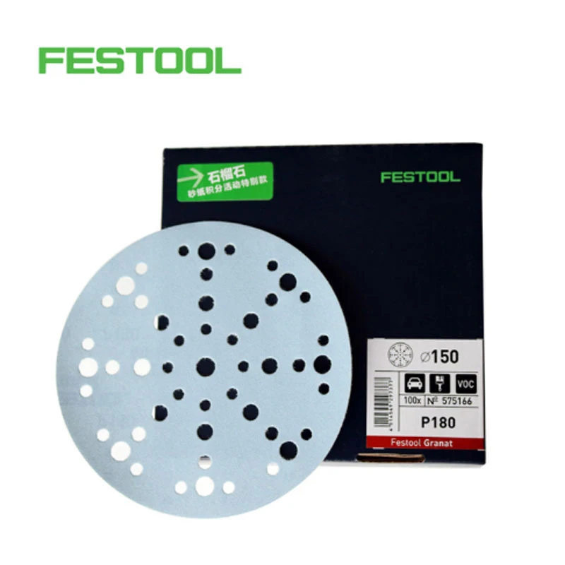 Наждачная бумага FESTOOL Granat 6 дюймов 150 мм 48 отверстий автомобильные деревянные металлические абразивные