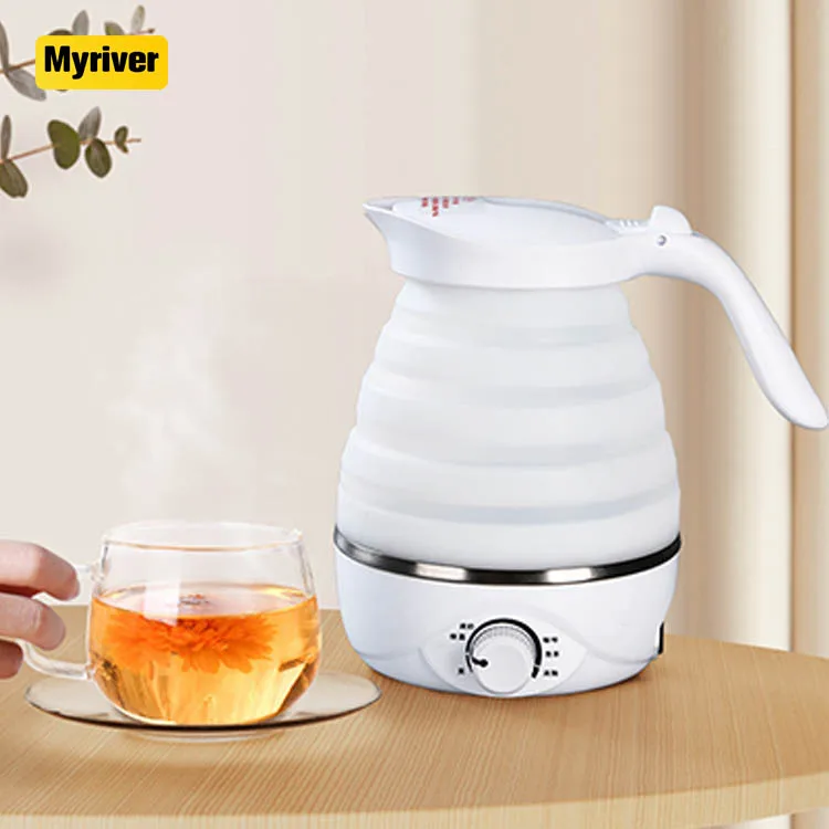 Myriver заводская цена 220 В Силиконовый Складной электрический чайник с комплектом заварочных приборов пластиковый
