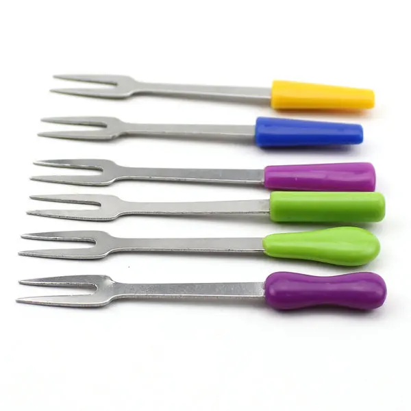 Unique Stainless Steel meat fork with plastic handle