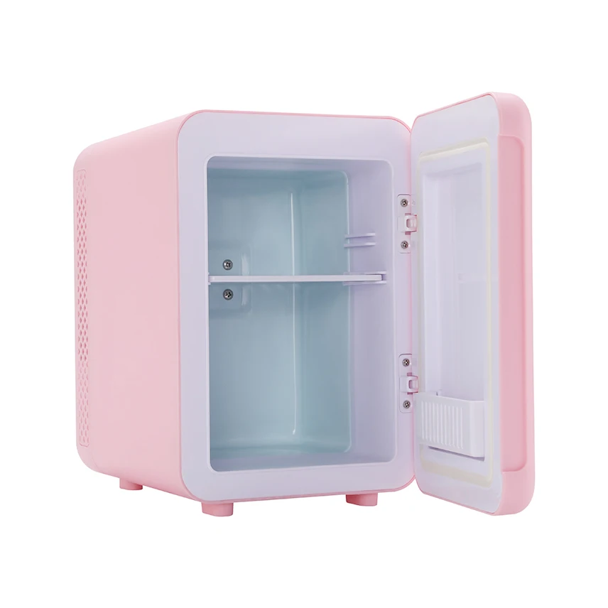 Support Color Customization Pink Semiconductor Low Noise Warm And Cold Mini Fridge 4l