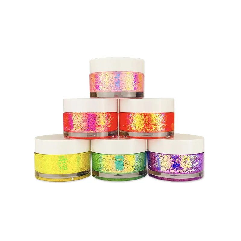 glitter glue makeup eyeshadow liquid face body Hair Glitter Gel UV Neon Creamy glitter gel