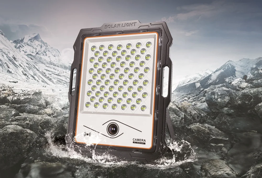 Waterproof IP67 100W-400W Portable Solar Monitoring Floodlight with HD Camera CCTV Solar Light with 32GB TF Card