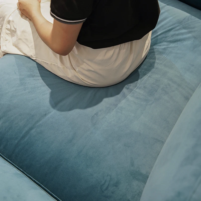 Modern Classic Blue Velvet Sofa