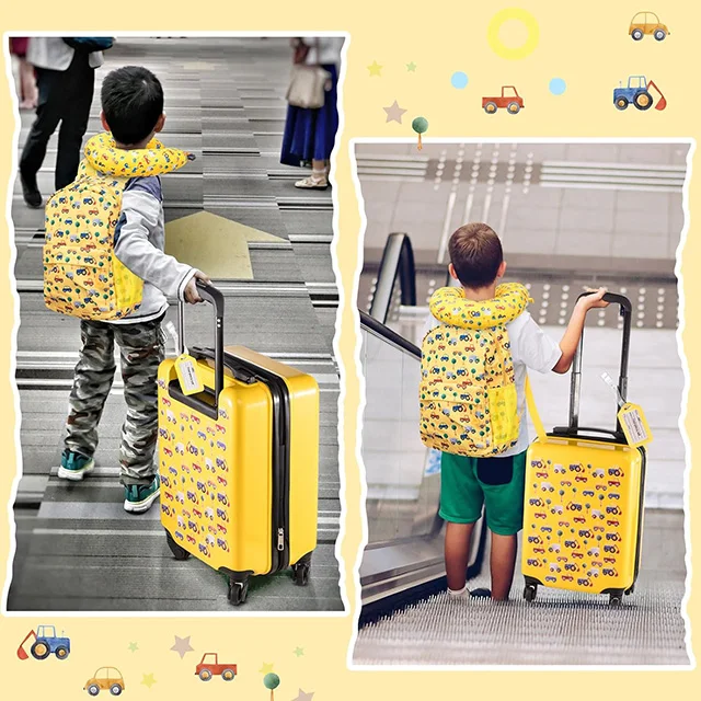 5Pcs Kids Luggage Set Kid Hard Luggage Case for Girls Boys Travel Rolling Carry On Suitcase with Wheels