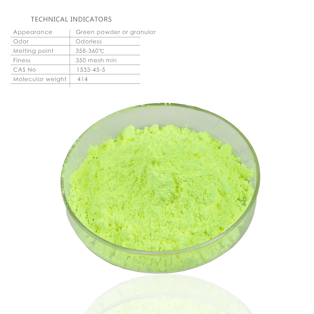 
BESTE High Purity Powder Optical Brightener OB-1 (Green) CAS 1533-45-5 for Plastic 