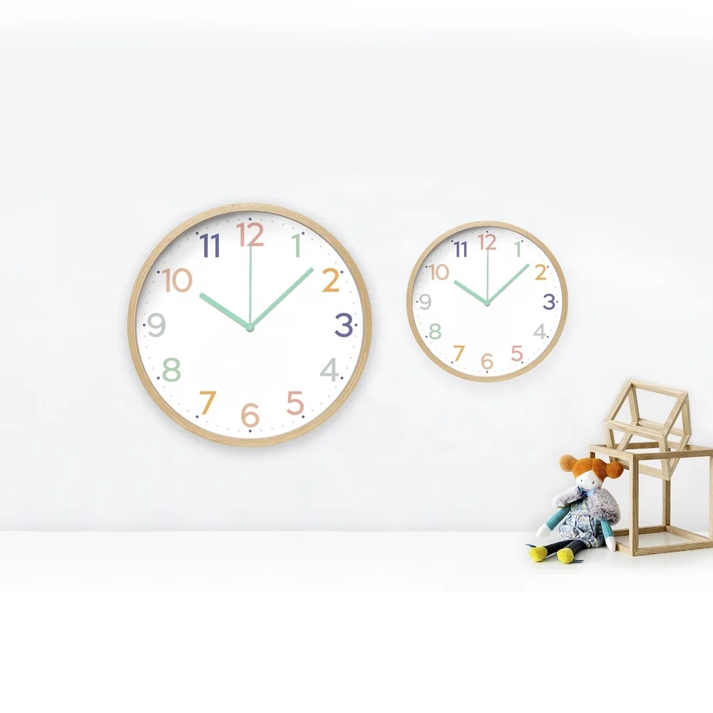 Hot Sale 10inch modern nordic custom wooden wall clock home decoration