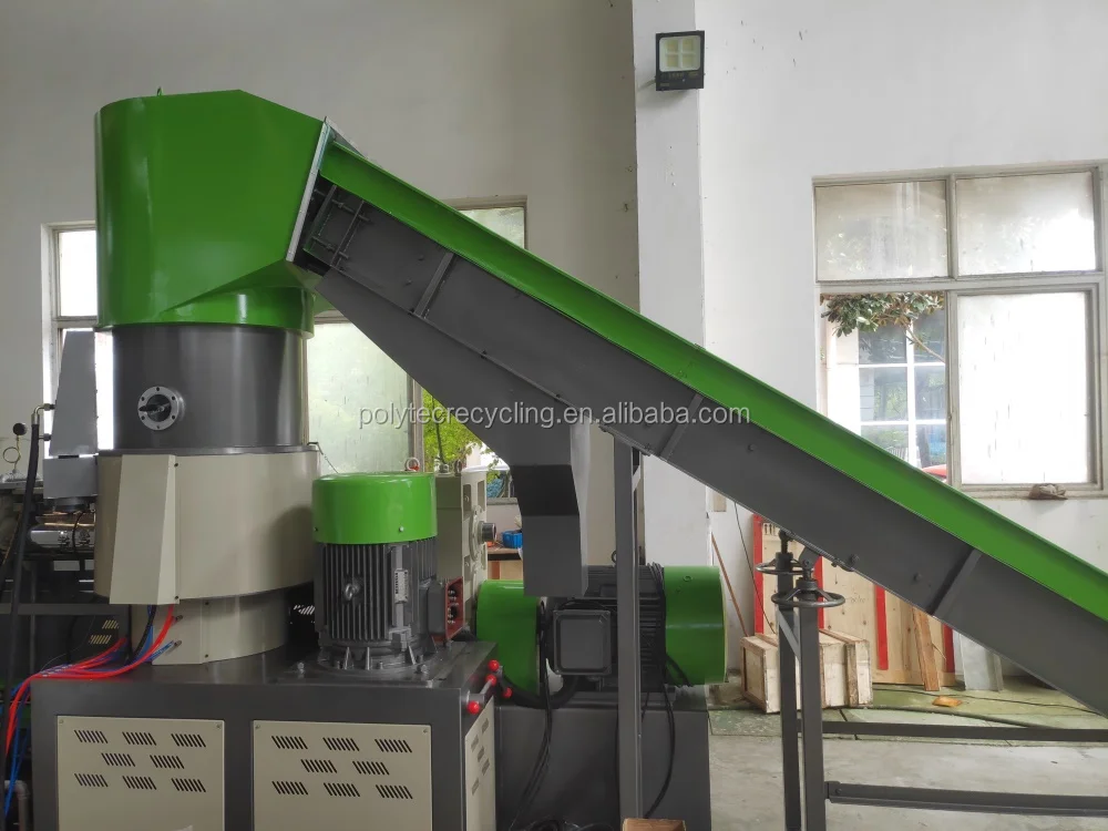 
POLYTEC PP white polypropylene woven bag pelletizing recycling machine 