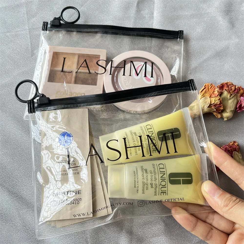 Eco-friendly Custom Logo Plastic Clear vinyl Ziplock Pouch Cheap Cosmetics Zip Lock Pvc Zipper Bag For Eye Shadow Packaging