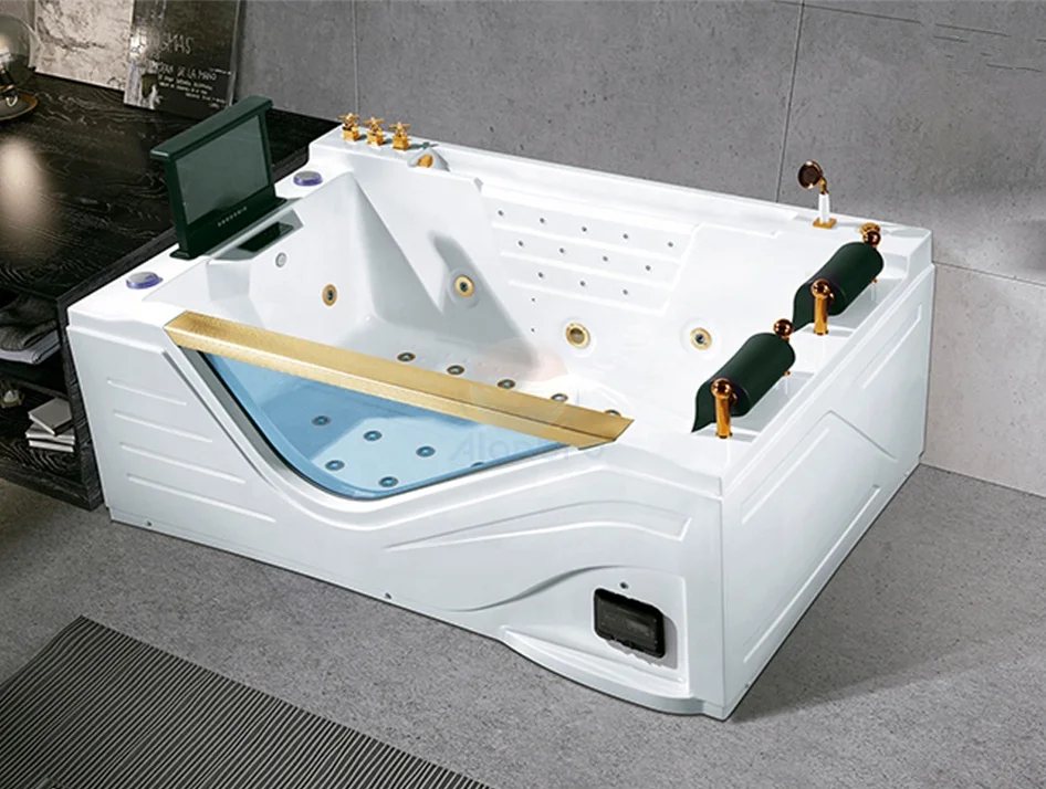 2 person whirlpool acrylic massage bathtub hotel luxury bath freestanding hydromassage