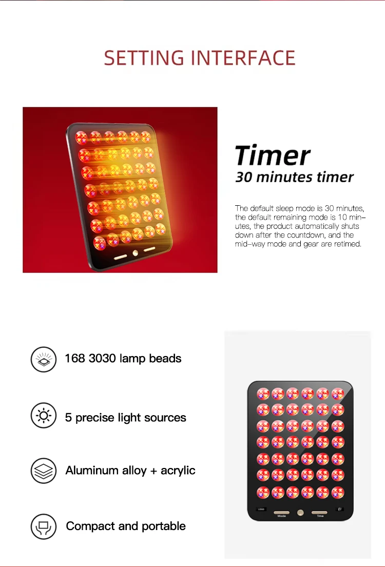 Portable Red Led Light Device Panel Light Therapy Device Machine