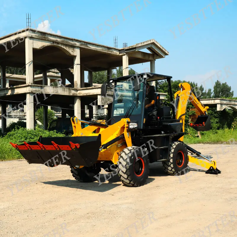 Free Shipping 4x4 Backhoe Earth-Moving Machinery Diesel Front Loader And Backhoe Tractor Mini Towable Backhoe Loader