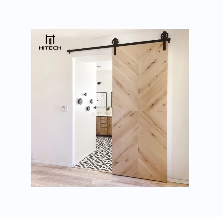 Hitech Vertical Slat Interior Barn Doors Solid Wooden Sliding Barn Doors Modern Interior Designs