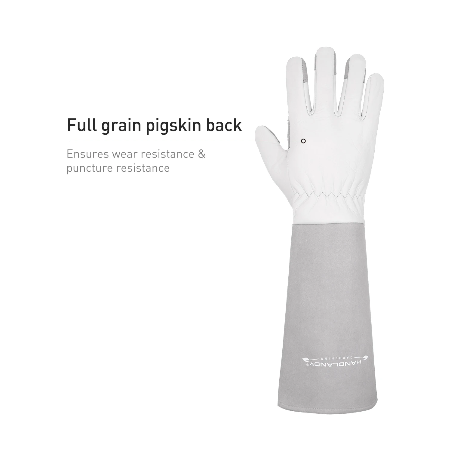 HANDLANDY In Stock Grey Cowhide Women Rose Pruning Long Sleeve Safety Yard Work Thorn Proof Leather Gardening Gloves