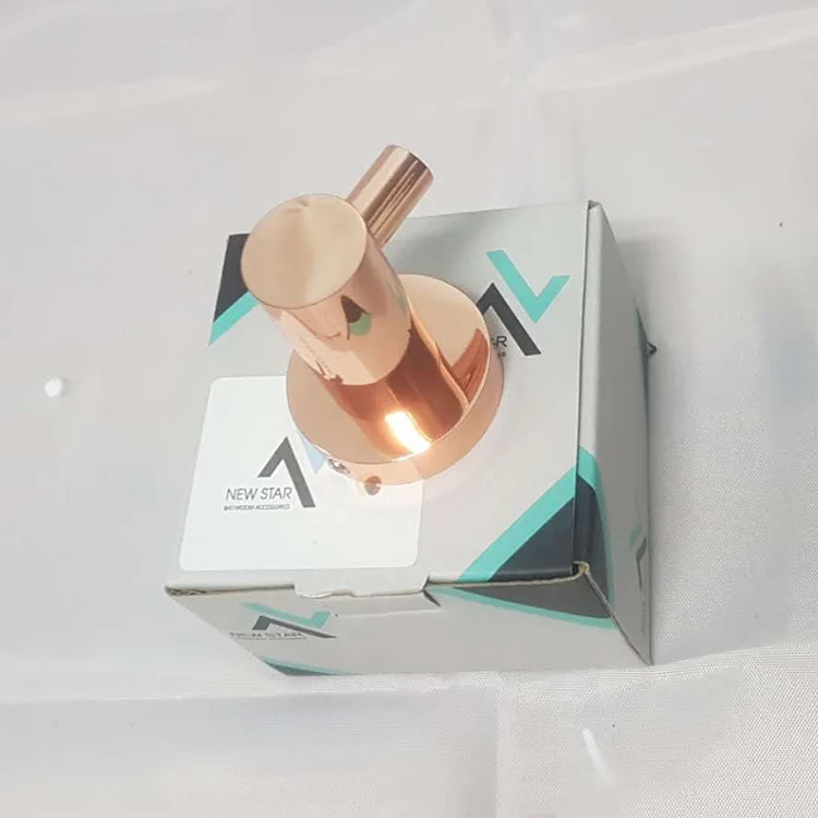 Bathroom Brass Single  Rose Gold Clothes Robe Coat Hanger Hook Rack