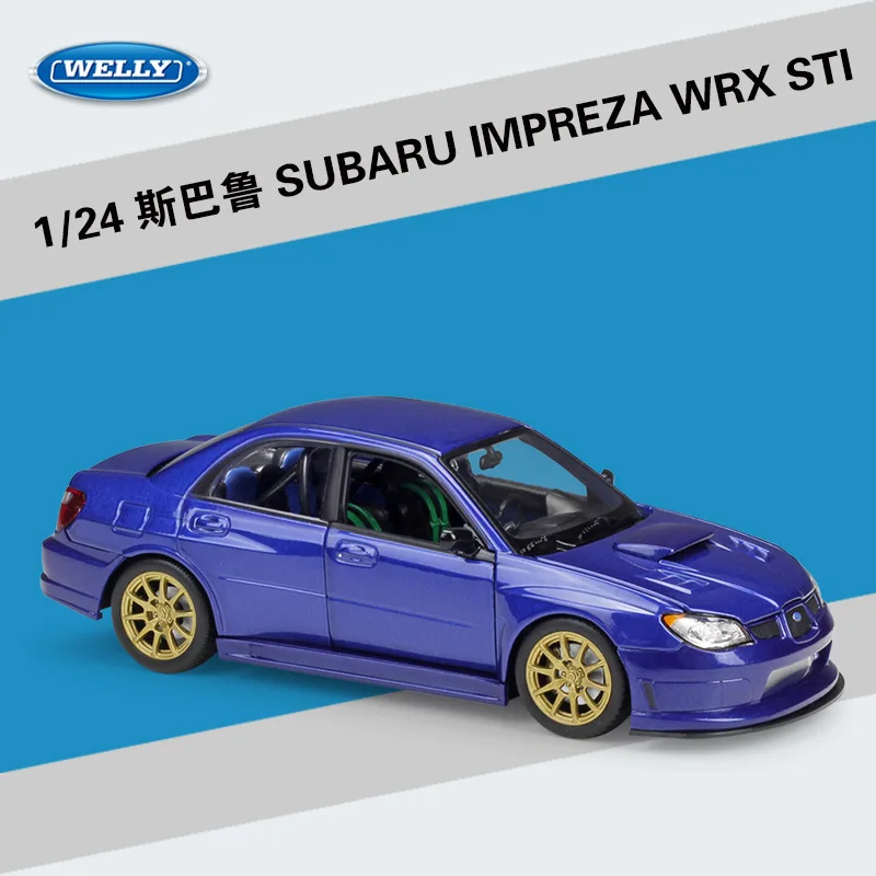 WELLY 1:24 IMPREZA WRX STI Sports Car Diecast Alloy Car Model High Simulation Model Collection Toys Gifts For Kids