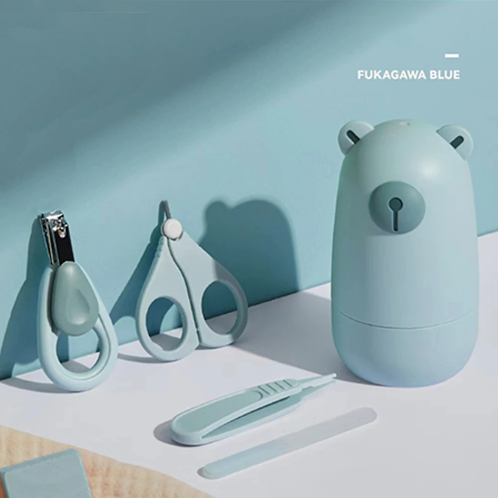 Baby Nail Care Set 4 In 1Baby Nail Clipper Baby Scissors Tweezers New Born Safe Manicure