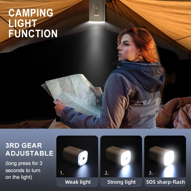 Electric Air Pump Portable Wireless Air Compressor Portable Pocket Air Pump with Camping Lantern USB Rechargeable