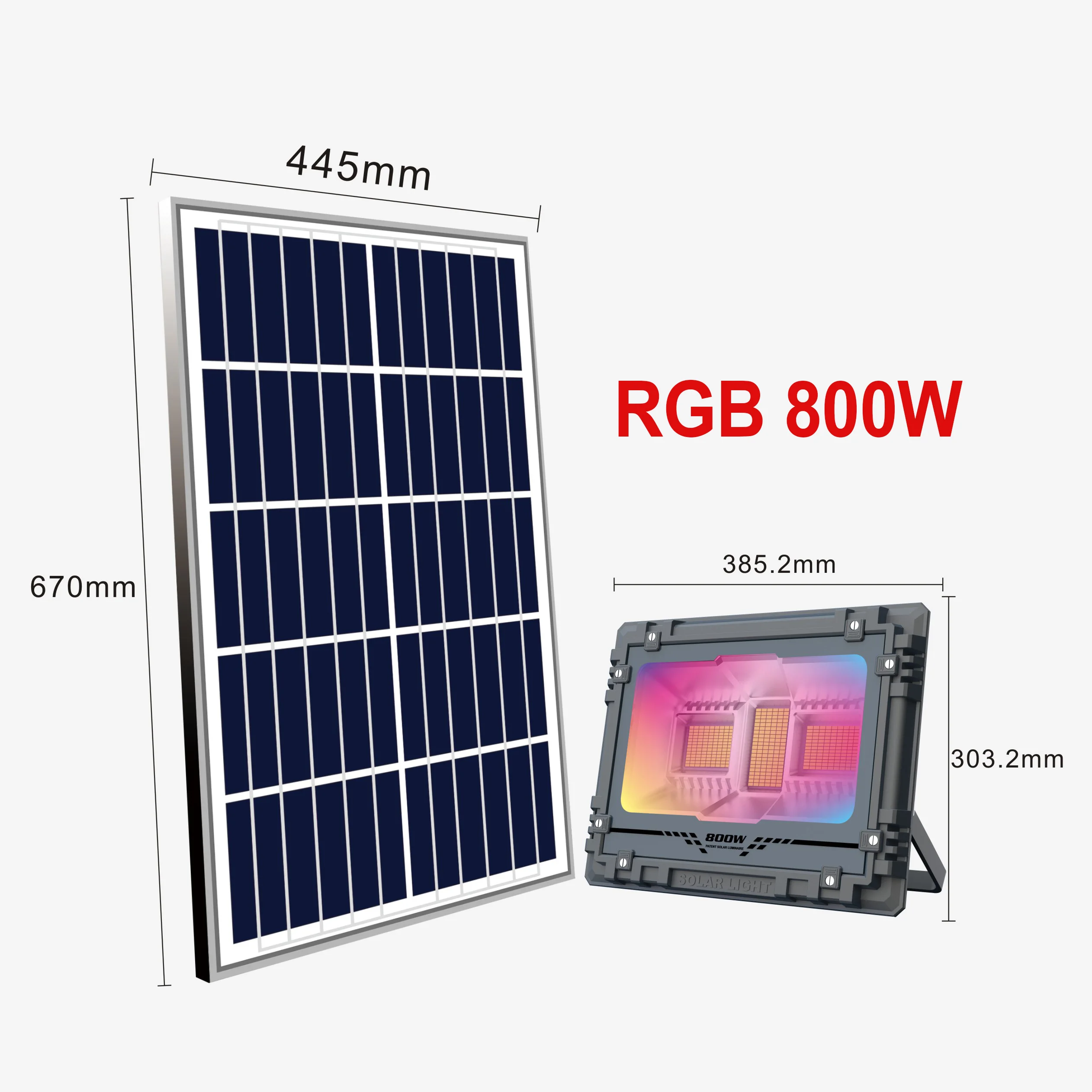 60w 100w 200w  Floodlight Projecteur Solaire Housing with cctv Cameras Led 300w 500w 800w Solar Flood Light
