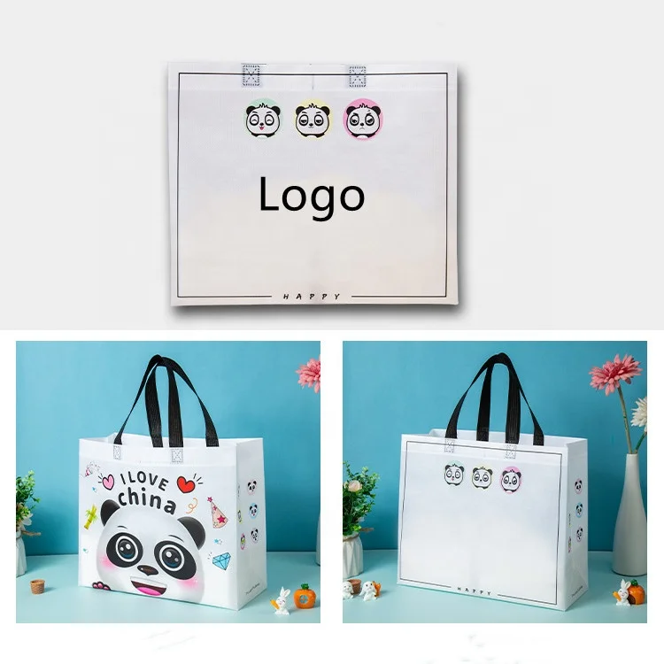 Trending Cute Panda Cartoon Custom Non Woven Bag