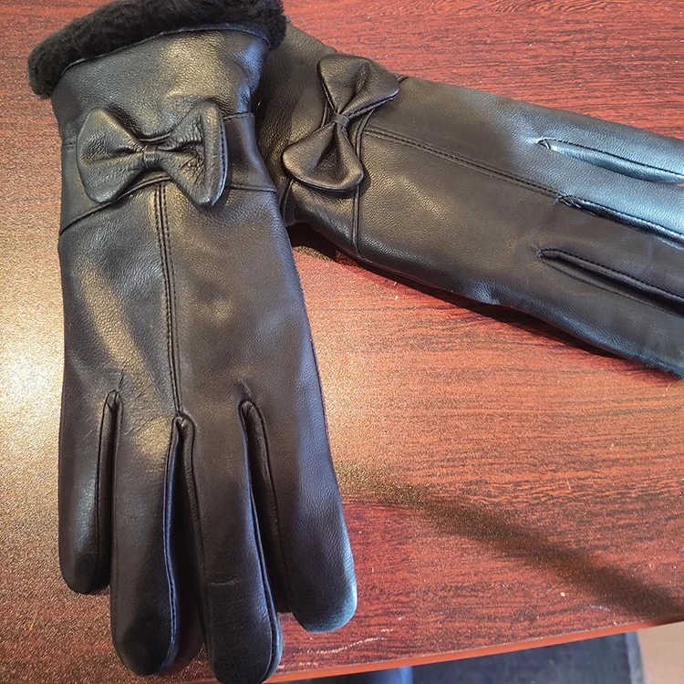 Fall & Winter Very Thick to Keep Warm Real Sheepskin Shearling lining Leather Gloves & Mitten for Women