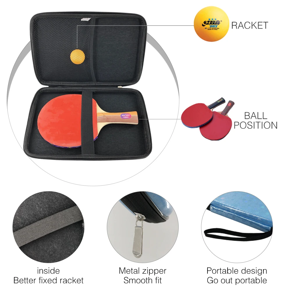Hot seller Gourd Shape EVA Table Tennis cover case for  table tennis Bat Racket carry bag