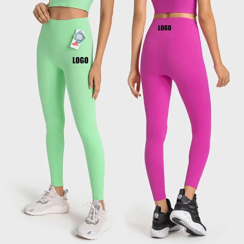 Women No Front T Line Fitness Yoga Leggings Good Quality Lycra Yoga Leggings Peach Hip Gym Tight Women Gym High Compression Pant