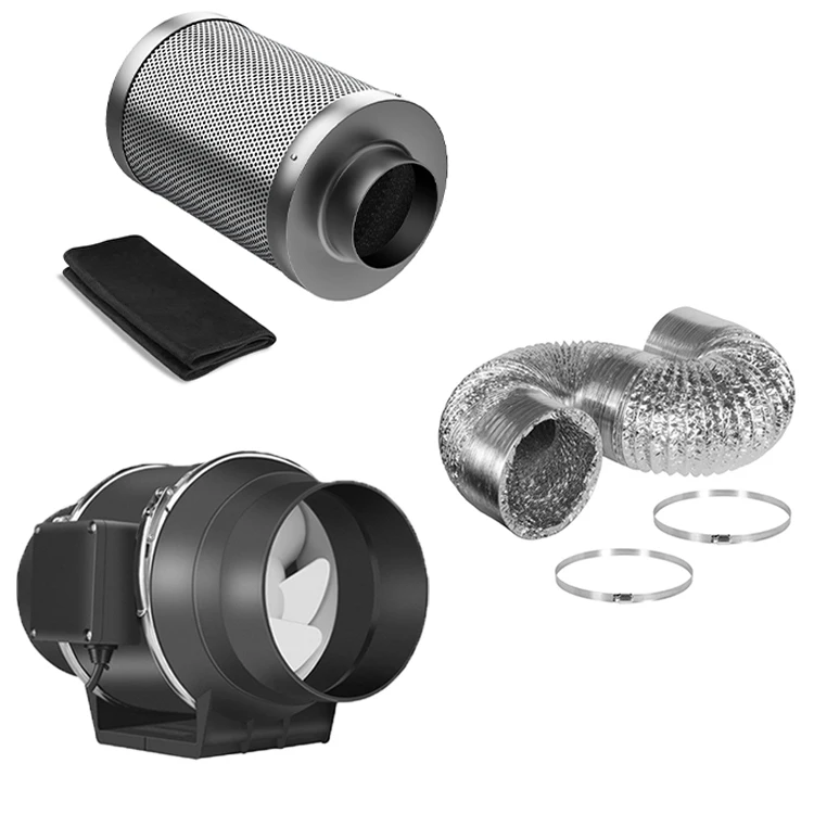 Muizlux Inline Duct Fan Kit Hydroponic Indoor System Led Grow Light 5*5 Grow Tents Full System Led