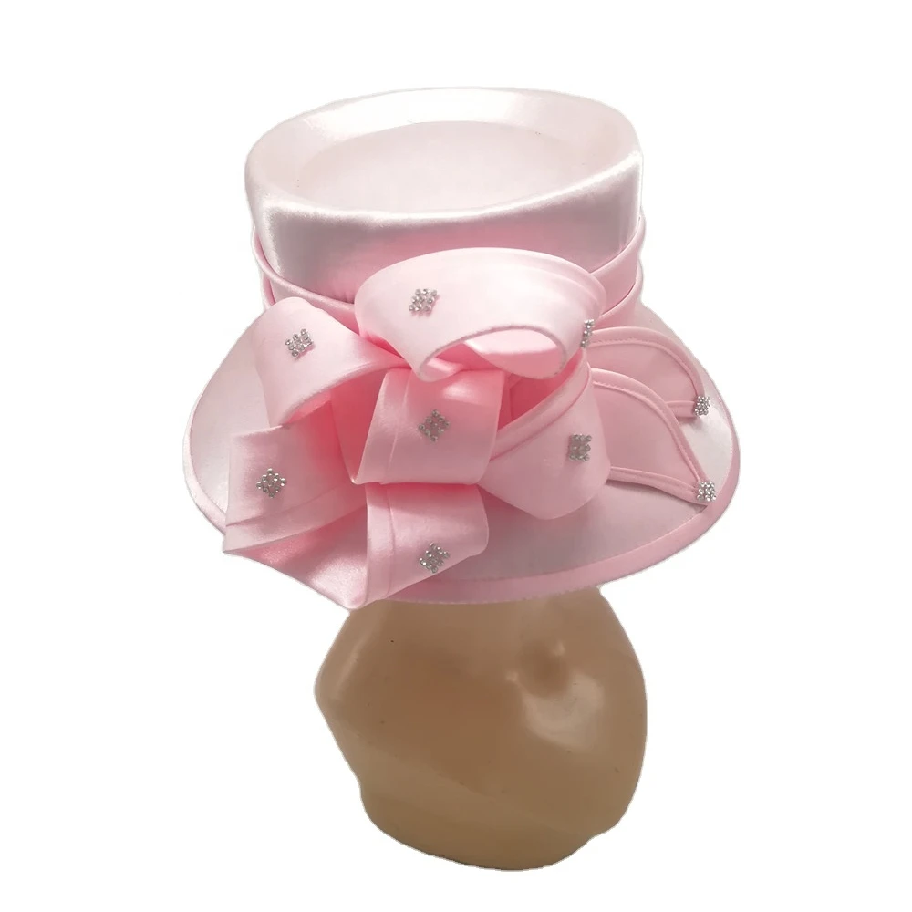 The Satin Felt Especially Popular best Hot Sale Quality Summer Wide Brim Formal Party  lady church new elegant women hats
