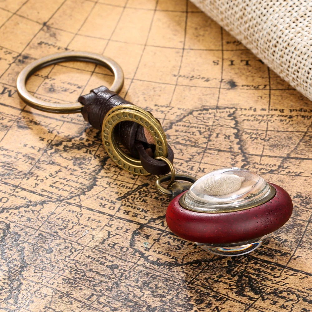 Antique Leather Chain Clock Red Wood Case Reloj De Bolsillo Old Fashion Mini Pendant Pocket Watch