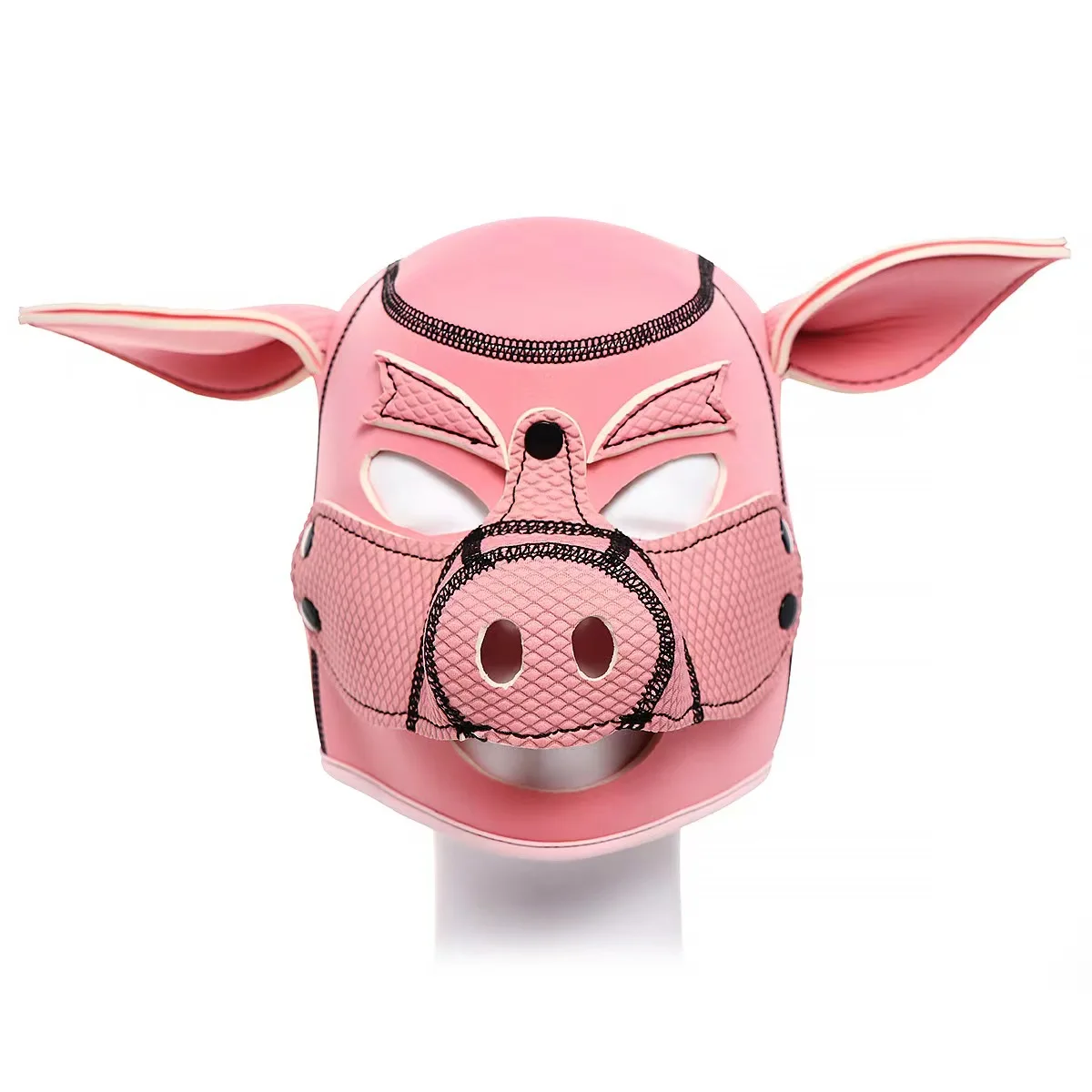 Neoprene Hood Bdsm Bondage Headgear Animal Head Mask Fetish Hood Pig