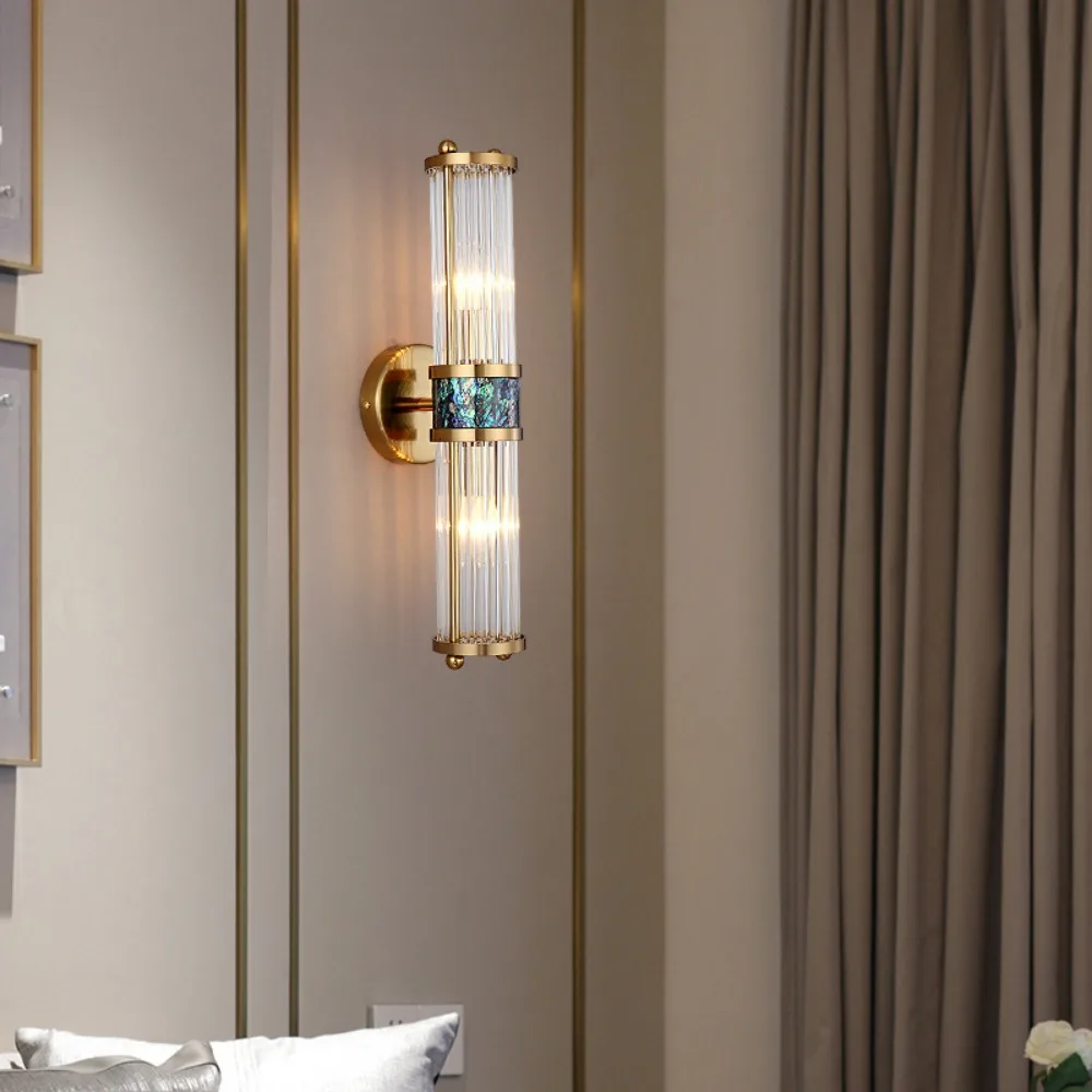 Wall Sconces, Modern Crystal Wall Sconces Lighting Gold Indoor Crystal Vanity Lights Fixtures Elegant Glass Rod Wall Mount Lamp