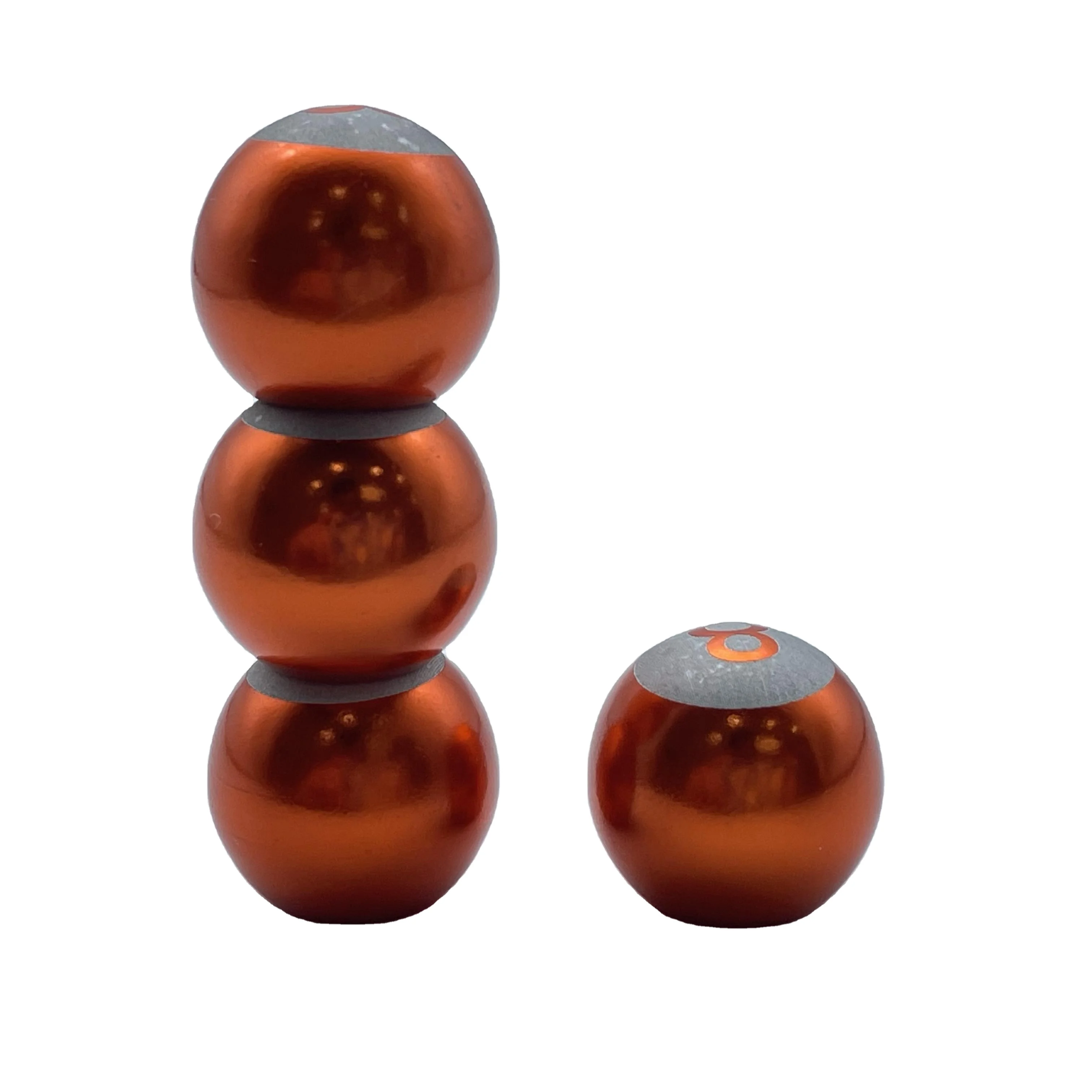 New Style Aluminum Orange 8 round Shape Wheel Valves Decoration Billiard Ball Car Valve Stems Nozzle Caps