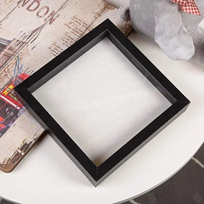 high quality Wholesale custom 8x8 black Wood 3D Deep Square Shadow Box Frames