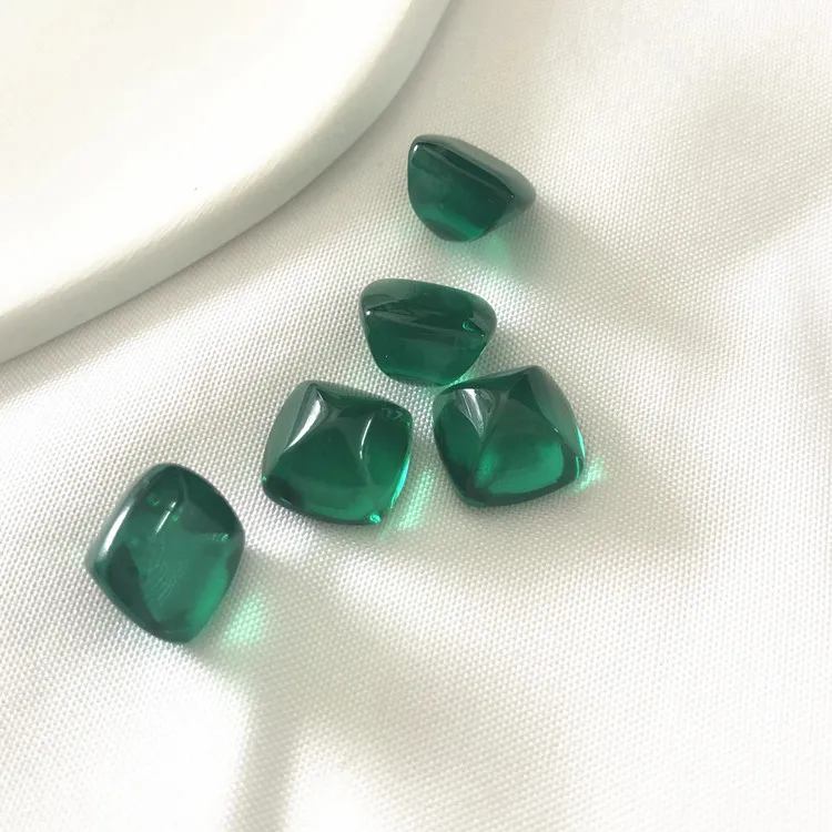 Roomy Loose Gemstone for jewelry making square ruby sugar loaf cabochon cut green gems blue sapphire stone