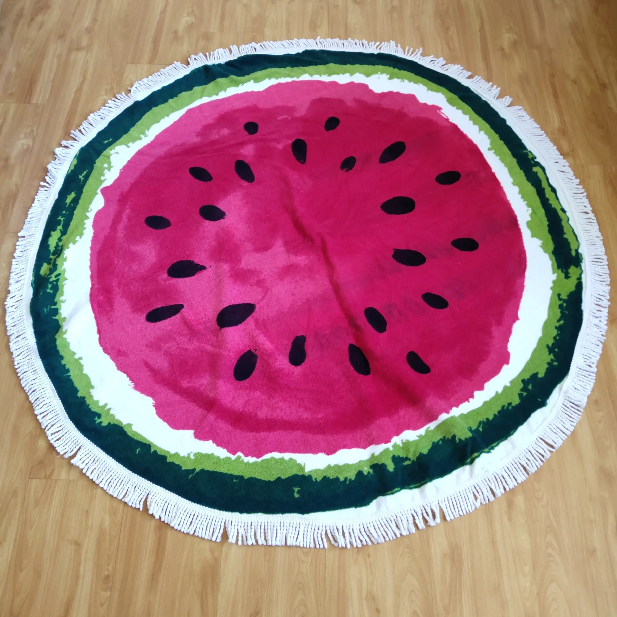 
Cheap Oem New Products 100% Cotton Printed Round Beach Towel With Tassels 