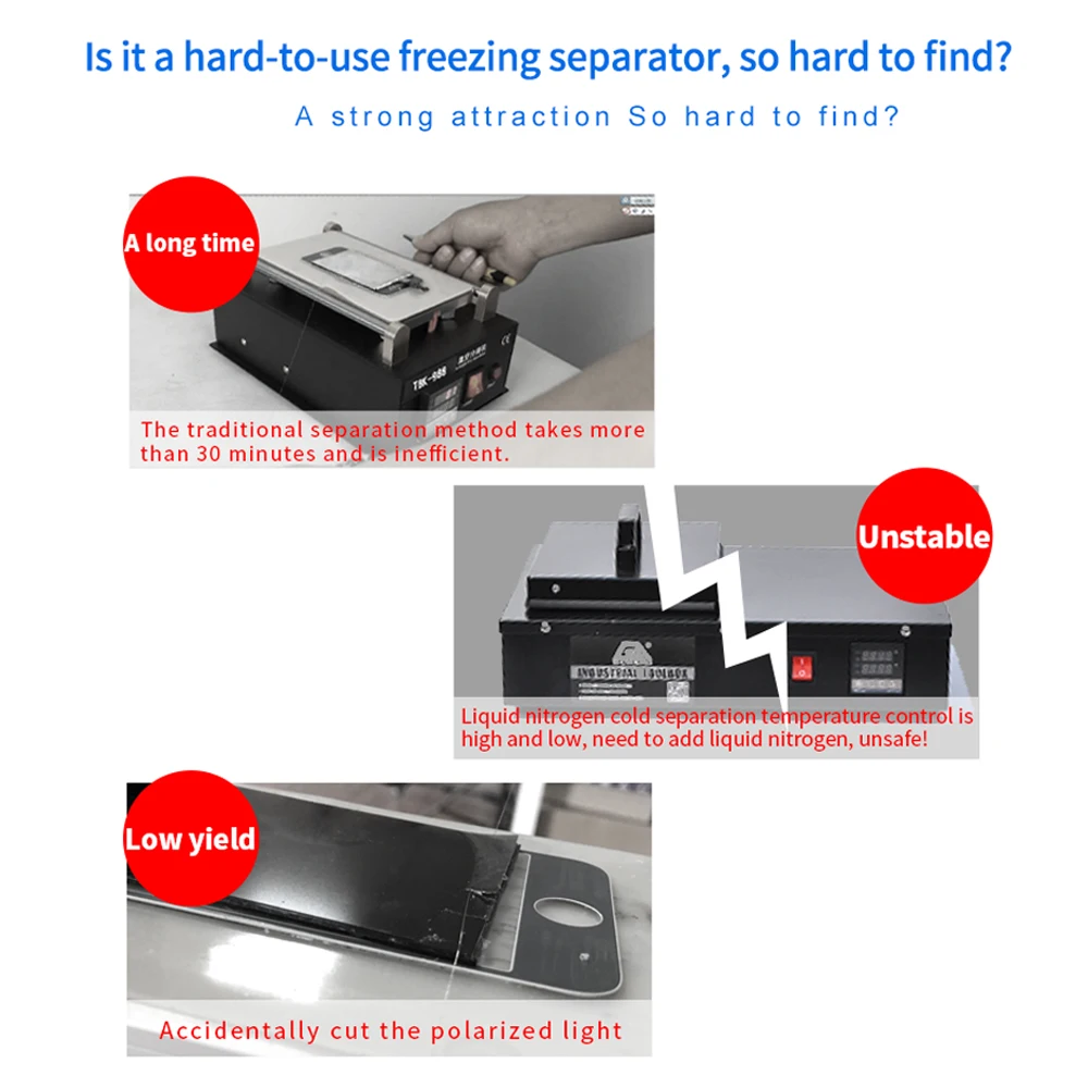 Newest TBK 578 Mini 800w -185 Degree Lcd Mini Separator Freezer Lcd Separating Machine
