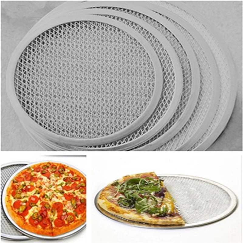 round 12 inches  aluminium  pizza net  mesh screen for baking pizza
