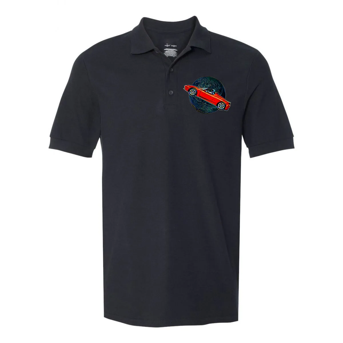 
Men Women Polo Shirts Homme Chemise starmanx Shooting through space and his journey to Mars car earth space astronaut launch roc 