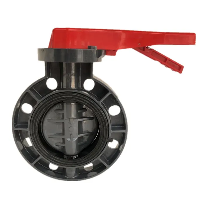 free sample factory trade price red blue green handle epdm fpm lined UPVC FRPP PPH ABS butterfly valve trigger lever